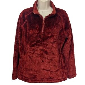 Cabela's Plush Fleece Lined Quarter Zip Polartec Pull-Over Sz L